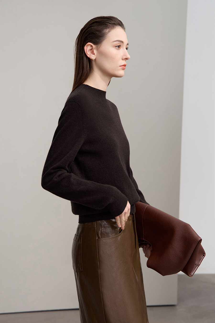 Mock Neck Seamless Sweater