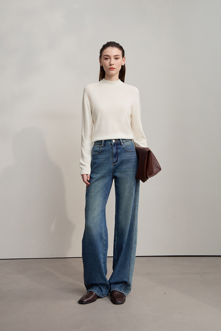 Mock Neck Seamless Sweater