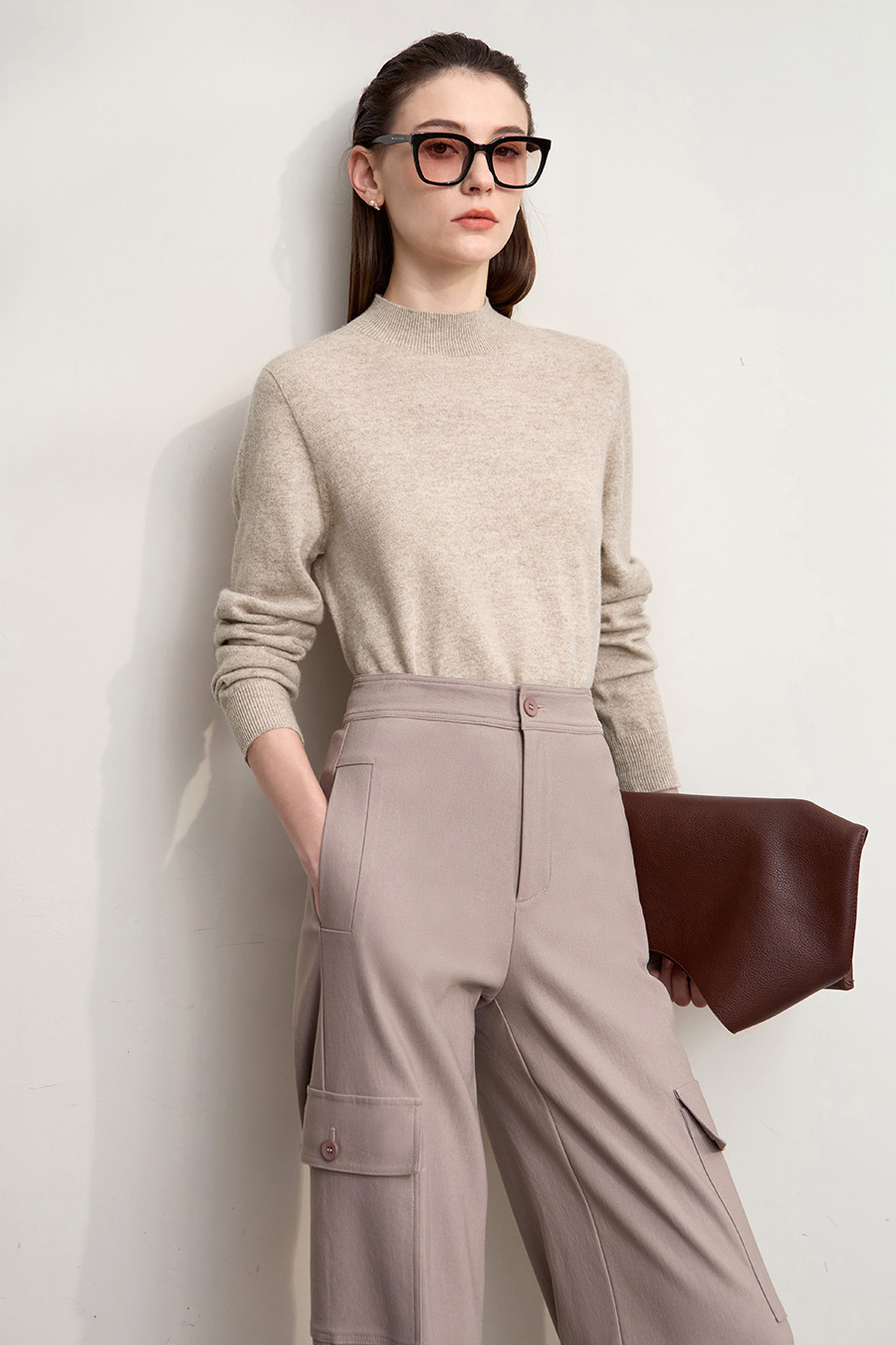 Mock Neck Seamless Sweater