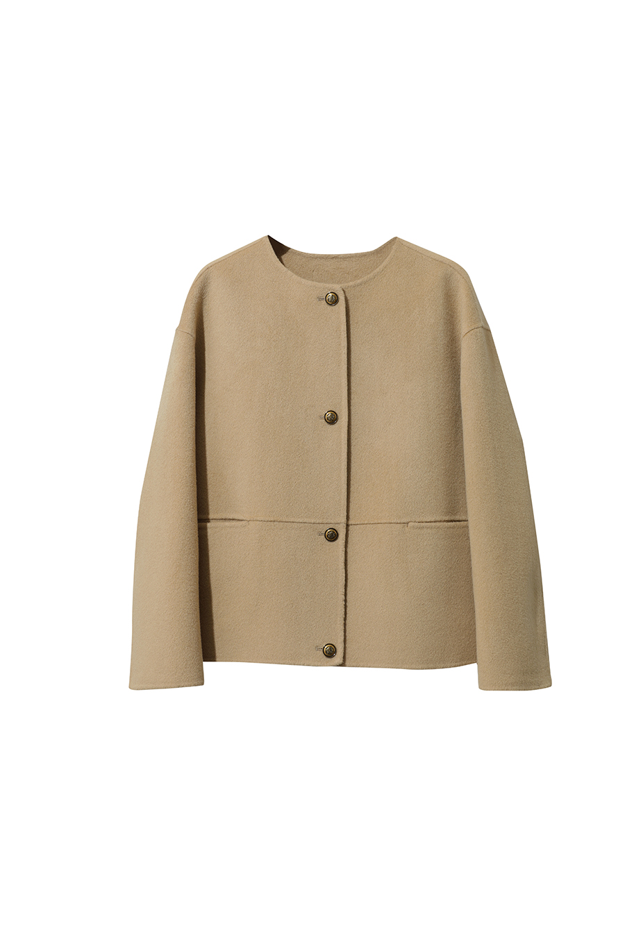 Drop Shoulder Double-faced Wool Coat