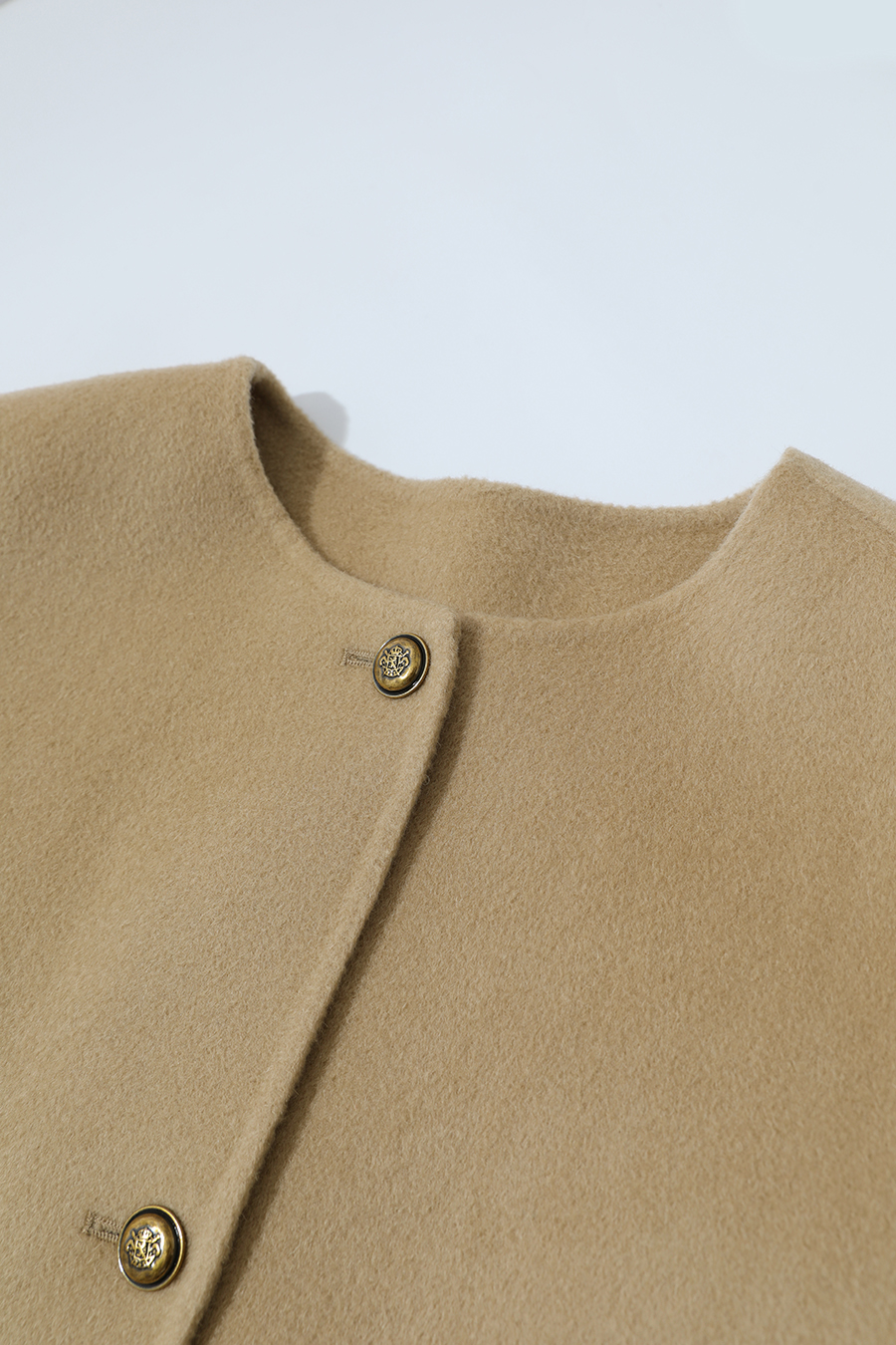 Drop Shoulder Double-faced Wool Coat