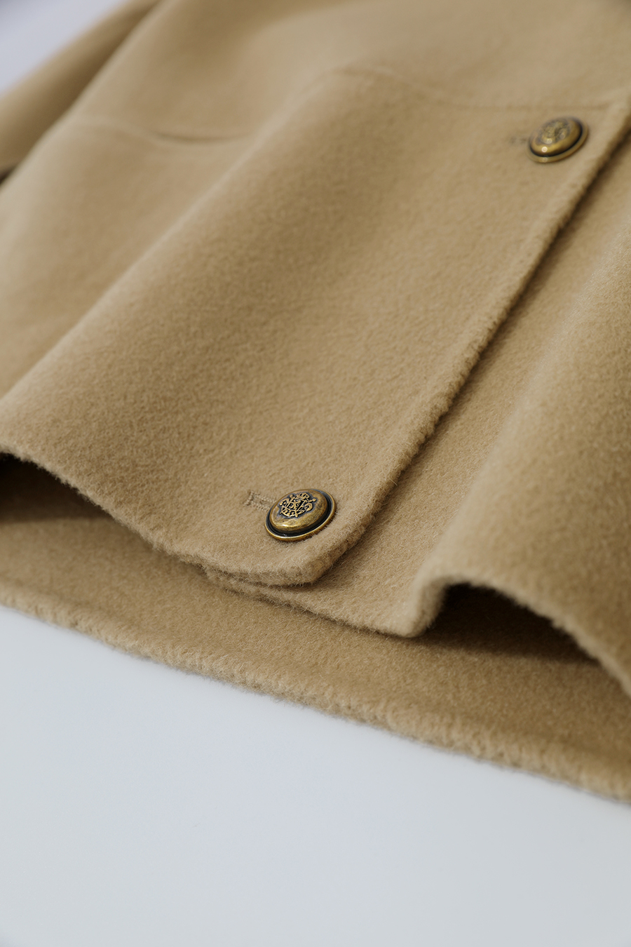 Drop Shoulder Double-faced Wool Coat