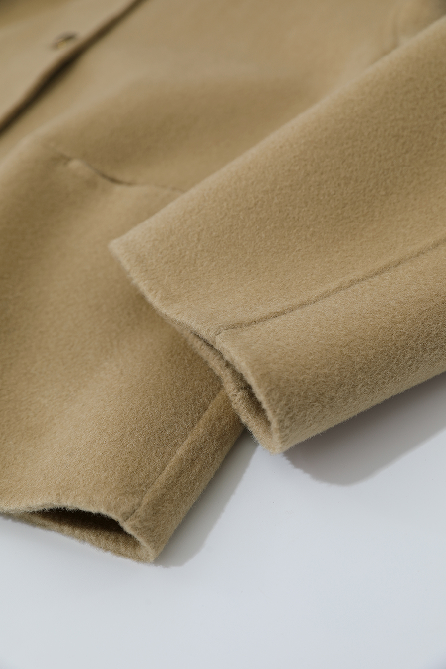 Drop Shoulder Double-faced Wool Coat