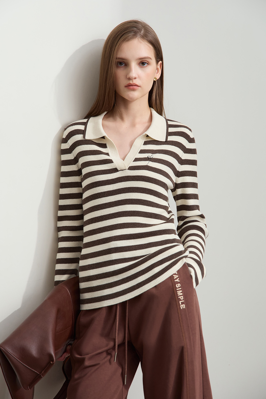 Polo Striped Knit Top