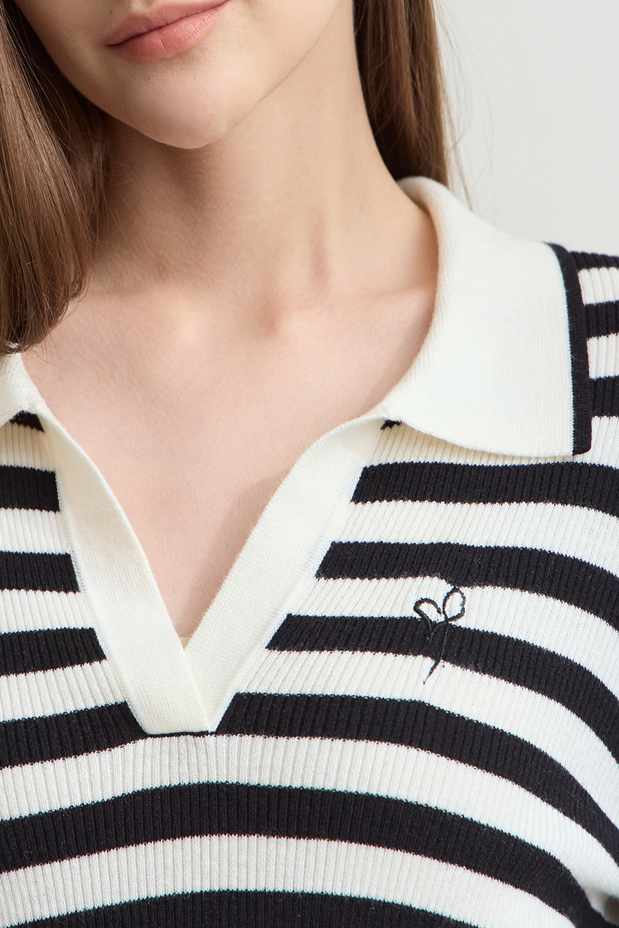 Polo Striped Knit Top