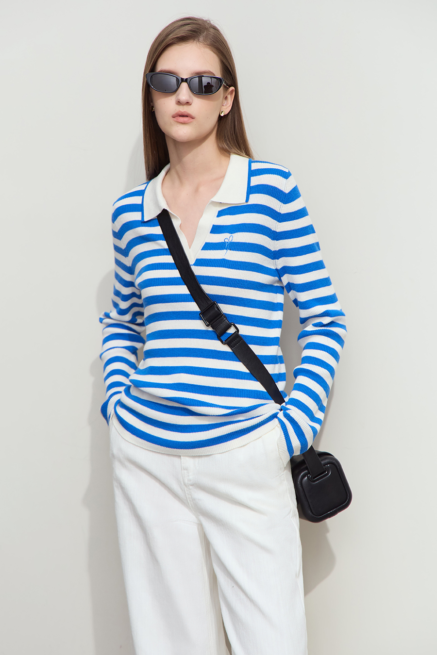 Polo Striped Knit Top