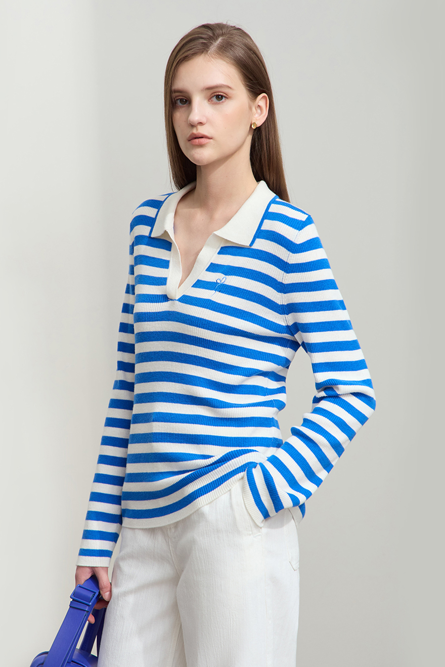 Polo Striped Knit Top