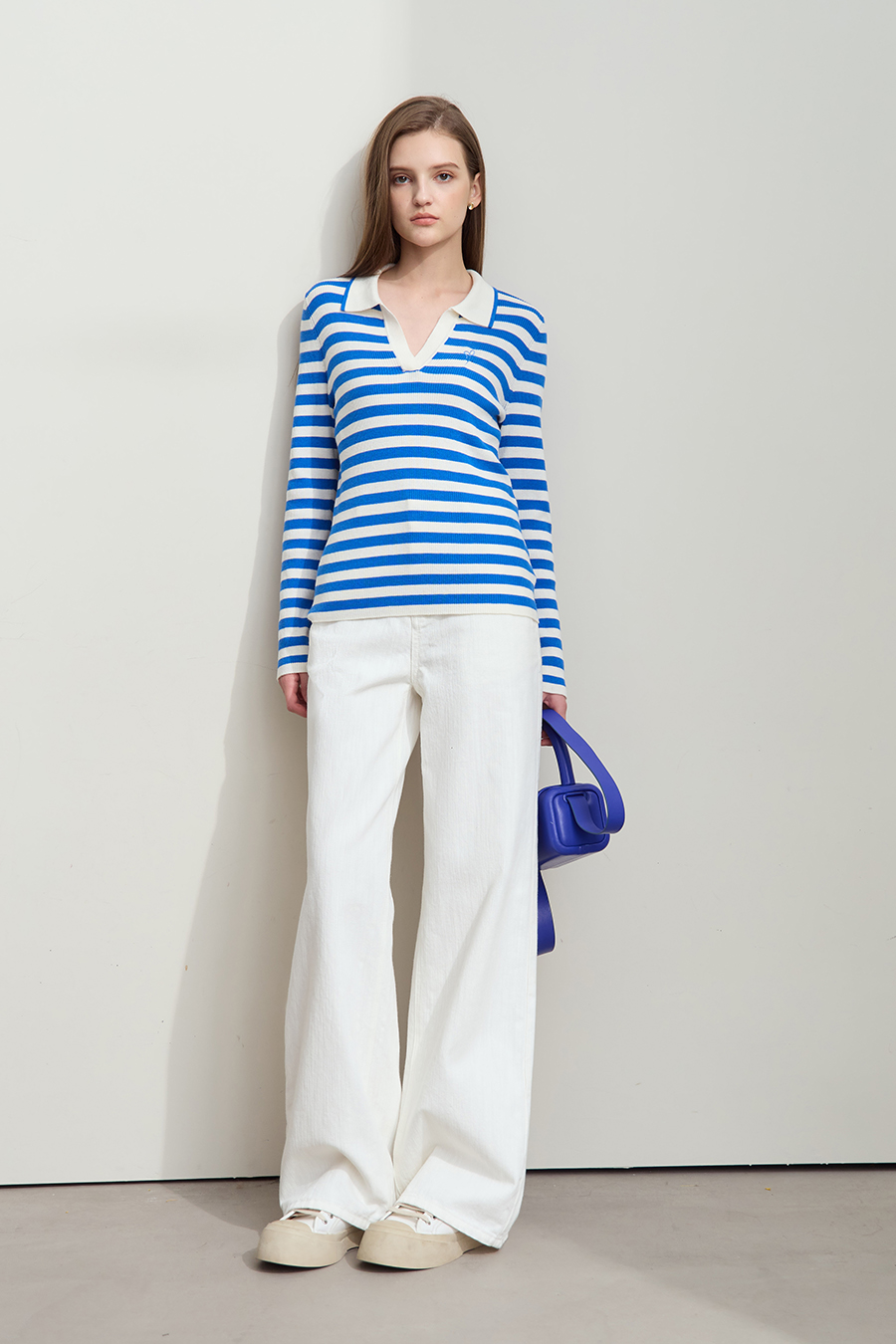 Polo Striped Knit Top