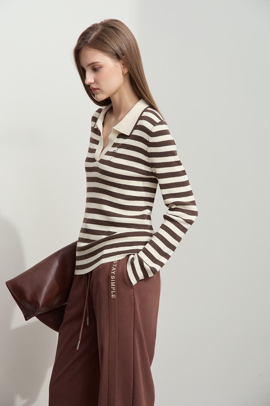 Polo Striped Knit Top