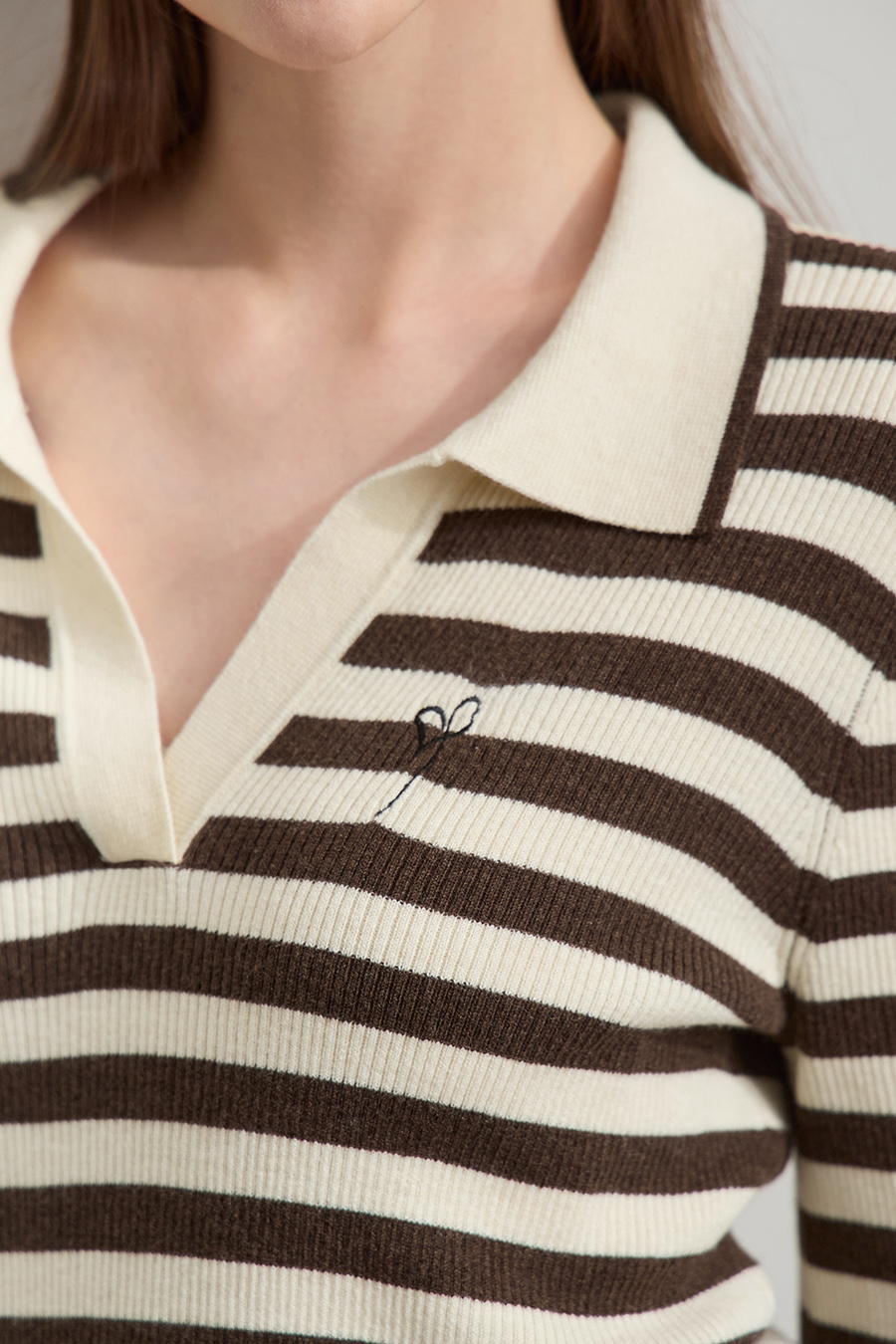 Polo Striped Knit Top
