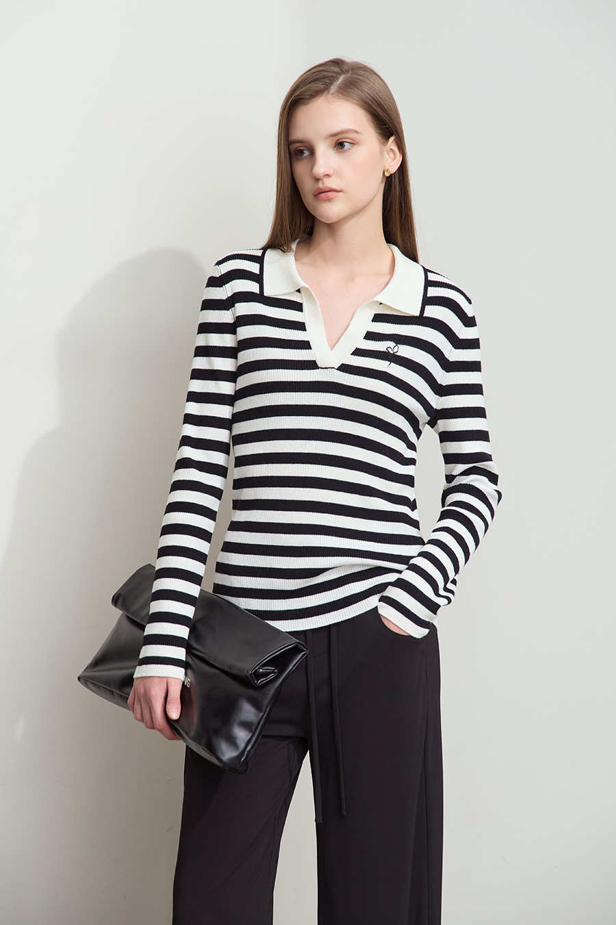 Polo Striped Knit Top