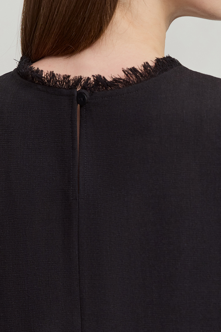 Crew Neck Tweed Chiffon Shirt|AMII-AMII.com
