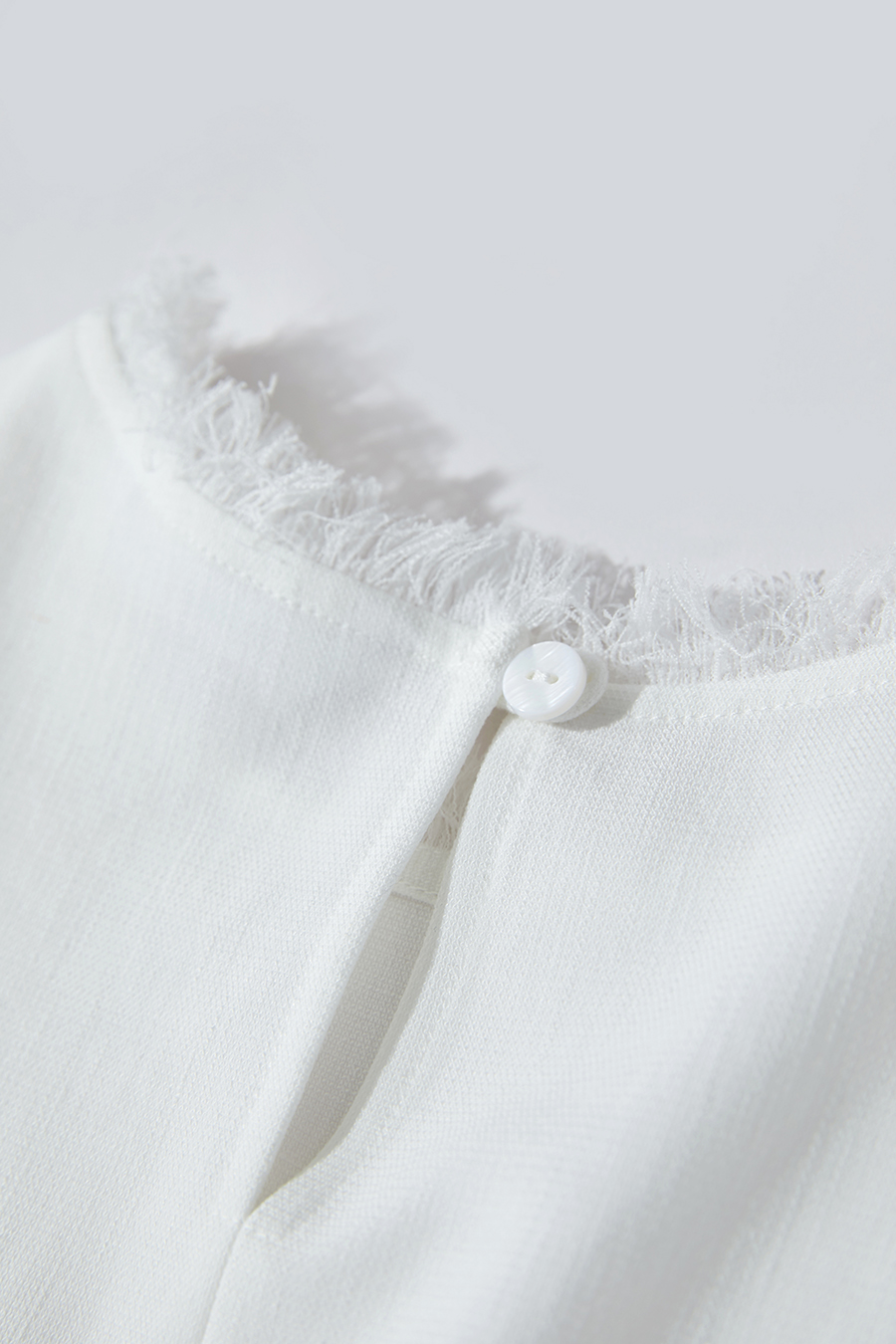 Crew Neck Tweed Chiffon Shirt|AMII-AMII.com