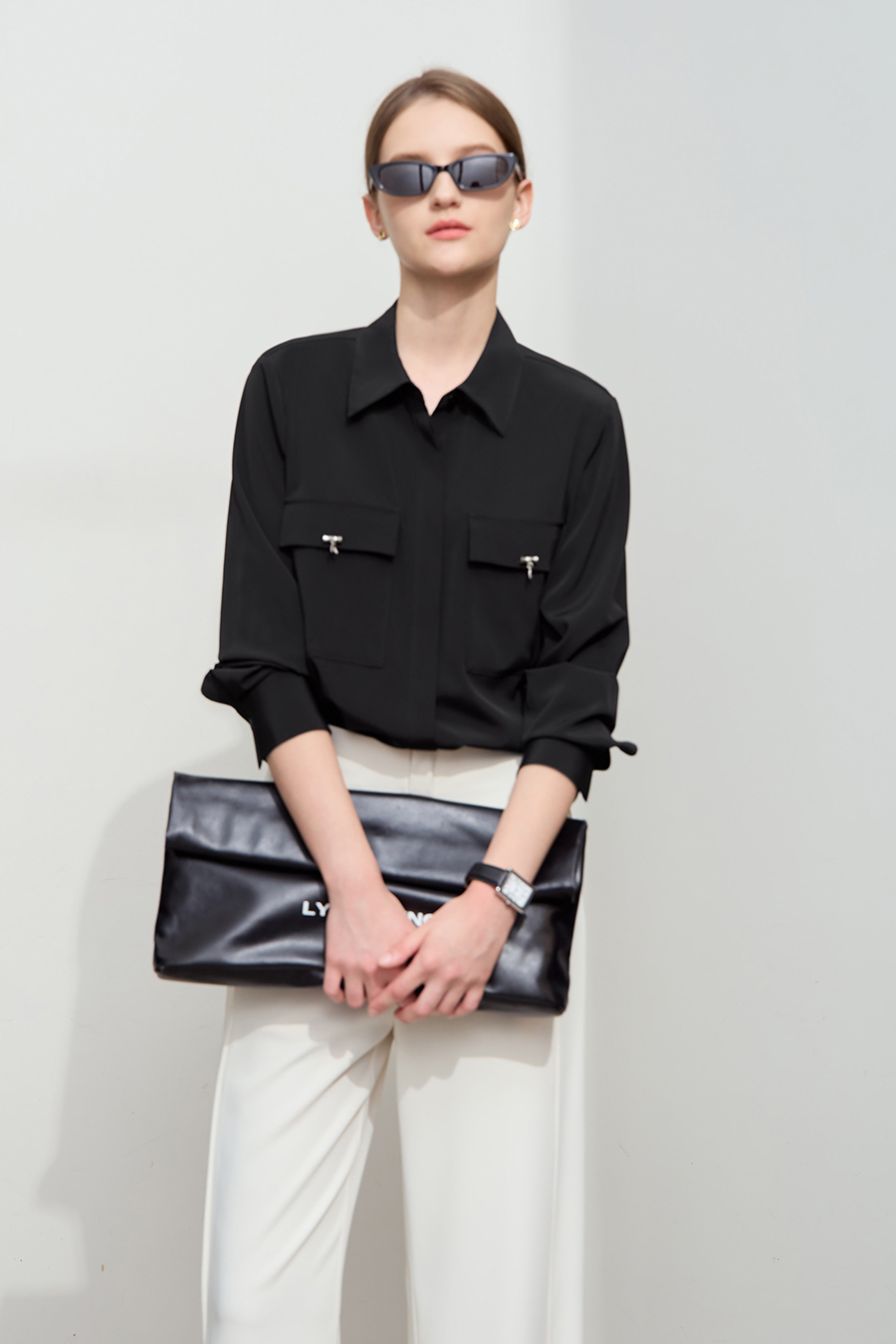 Bamboo Decor Chiffon Blouse