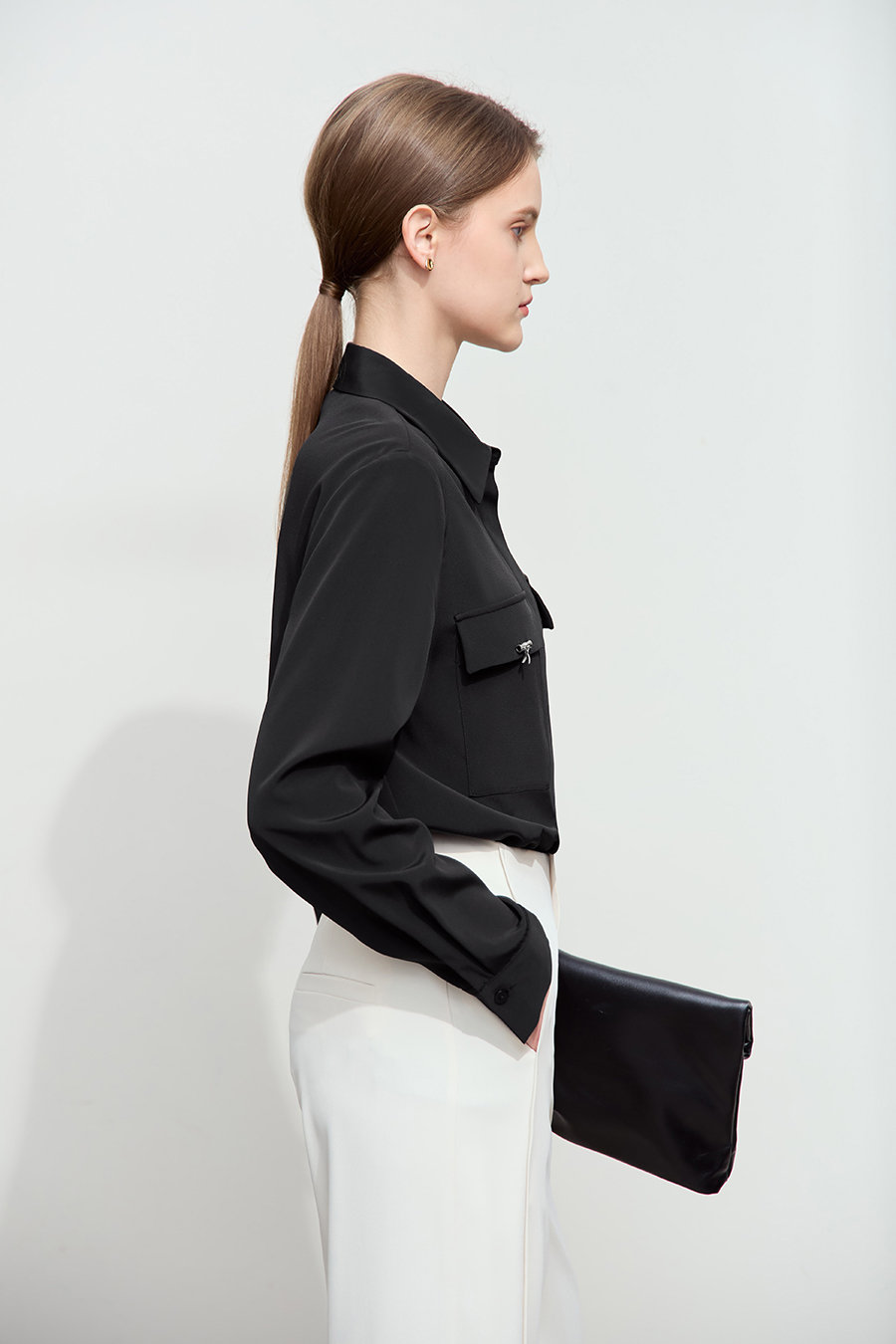 Bamboo Decor Chiffon Blouse