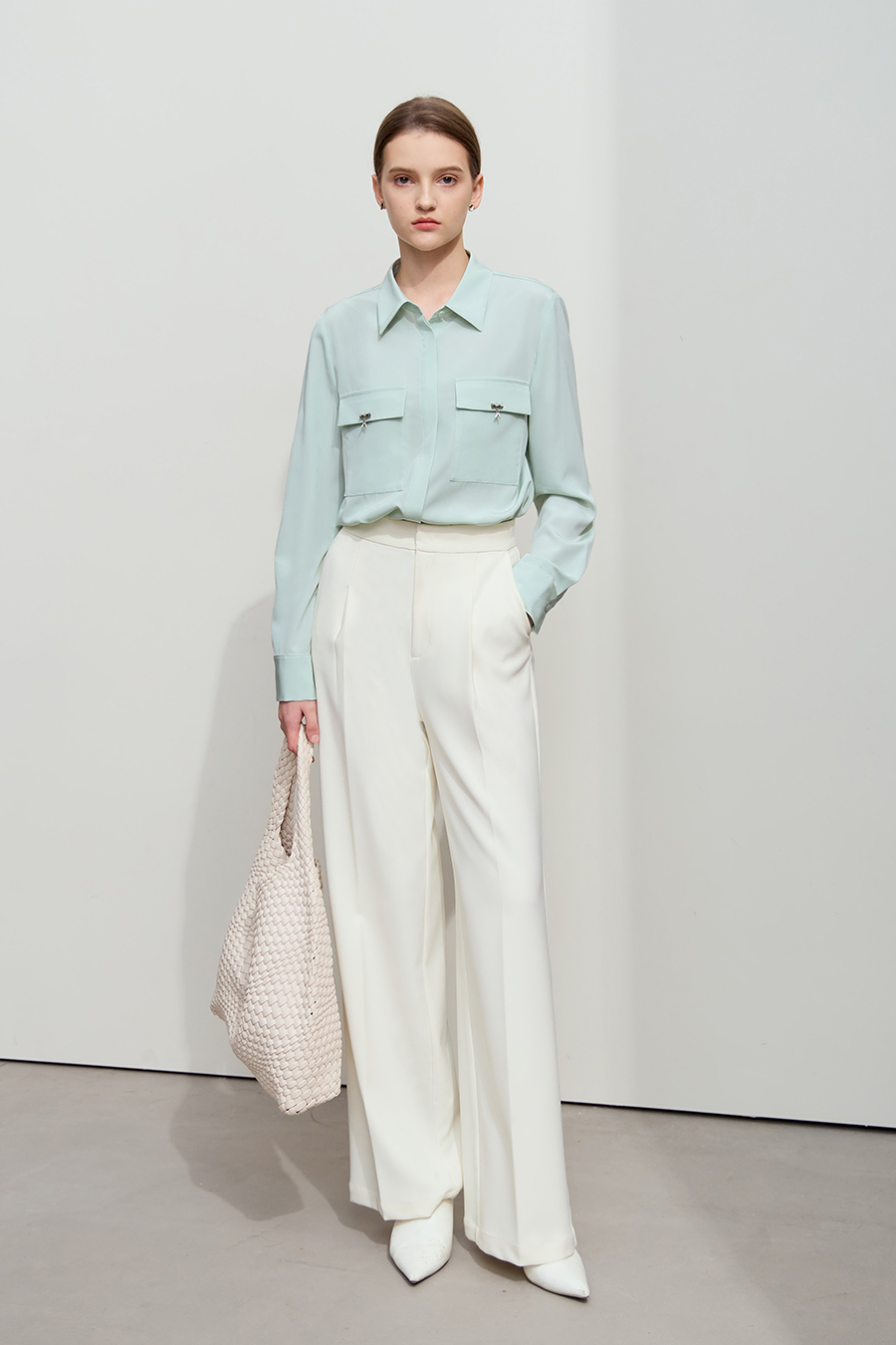 Bamboo Decor Chiffon Blouse