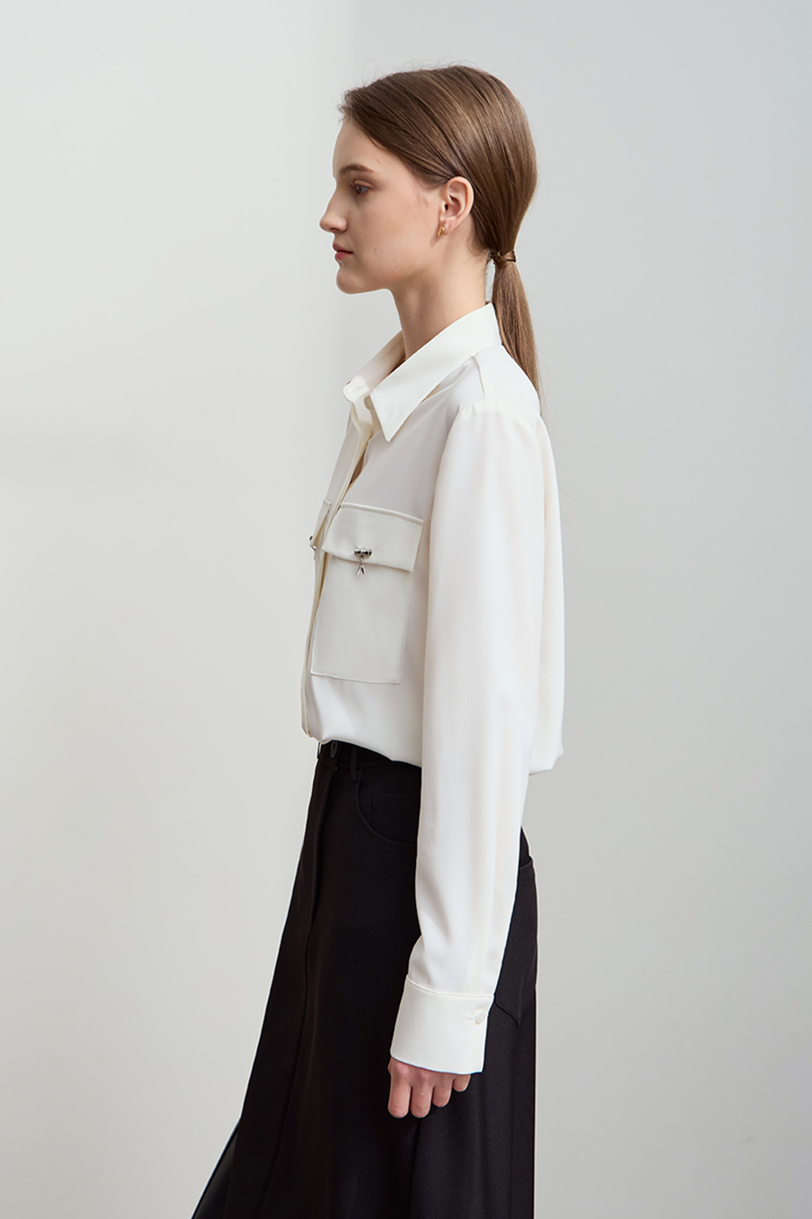 Bamboo Decor Chiffon Blouse