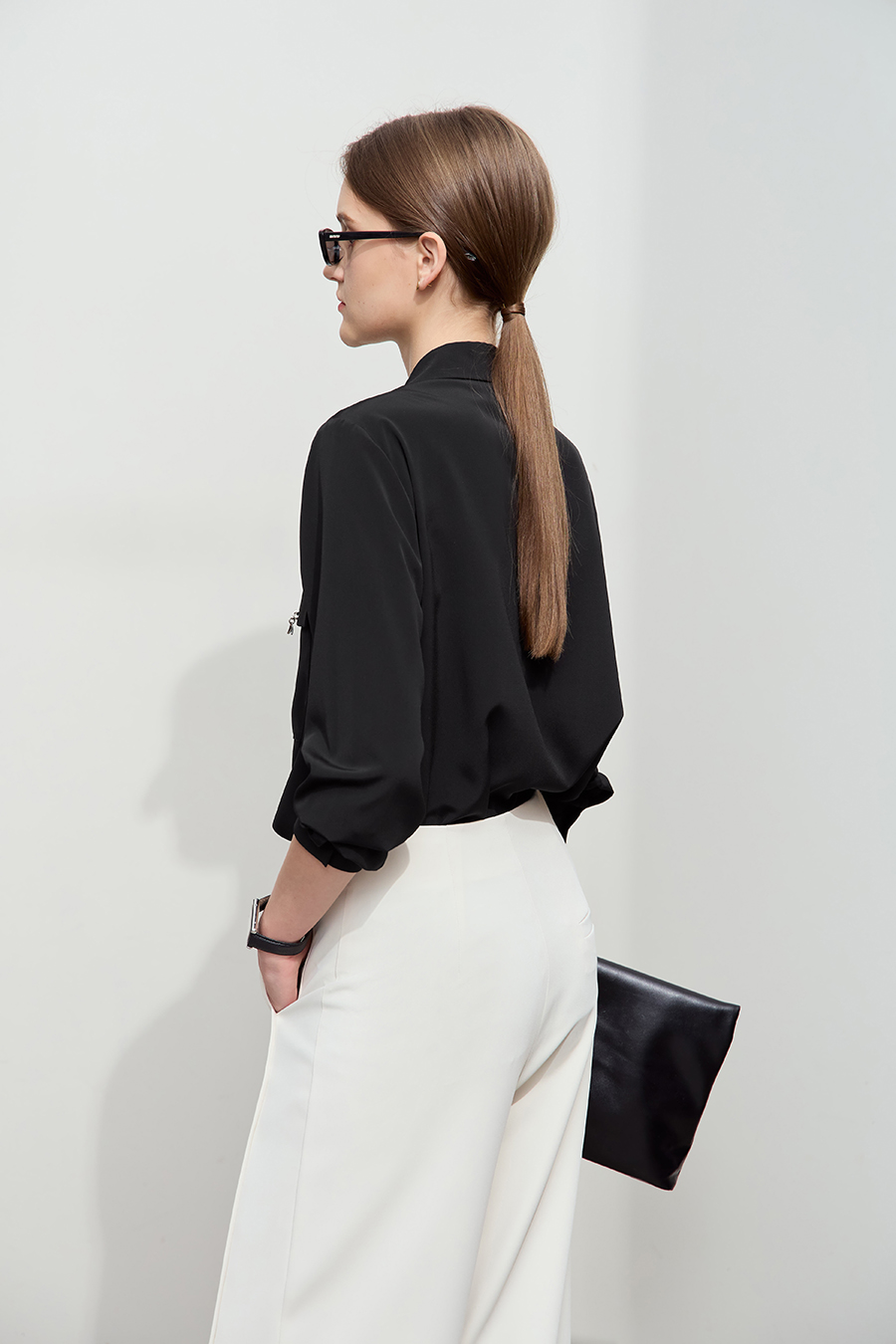 Bamboo Decor Chiffon Blouse