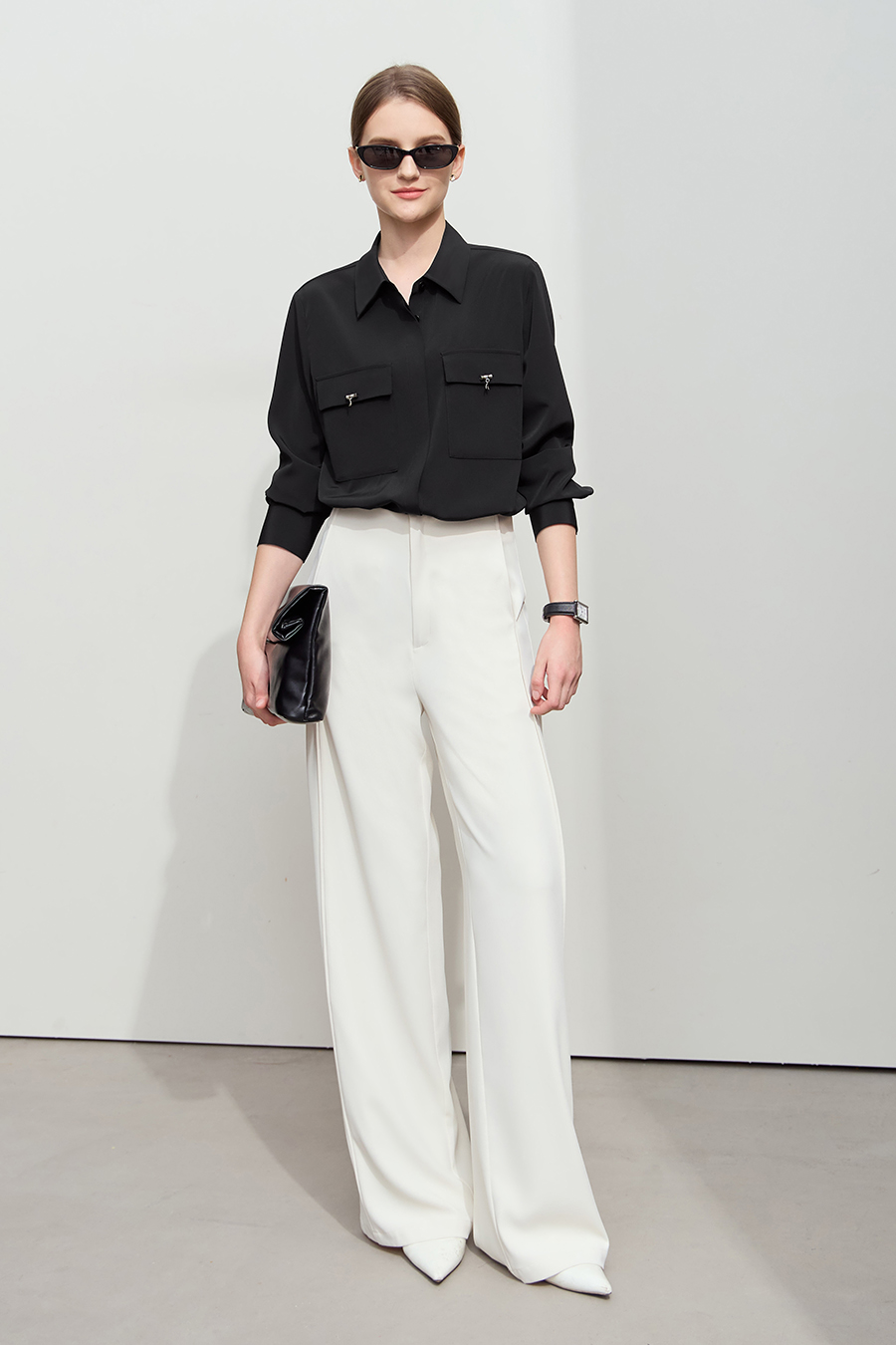 Bamboo Decor Chiffon Blouse