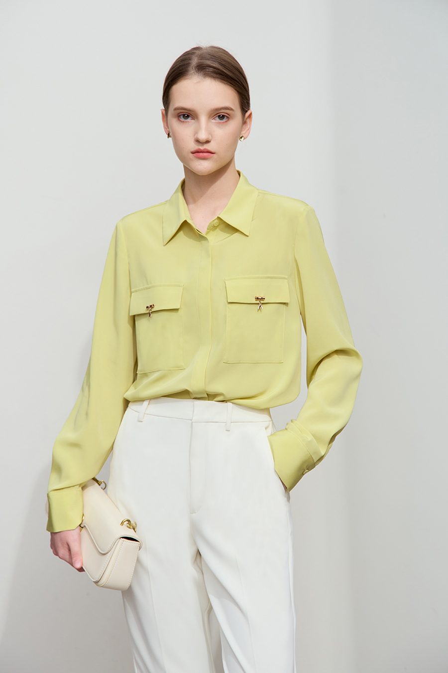 Bamboo Decor Chiffon Blouse