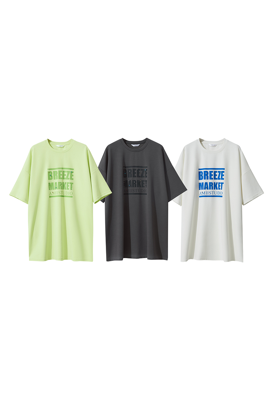 Letter printed rhinestone-studded tee|AMII