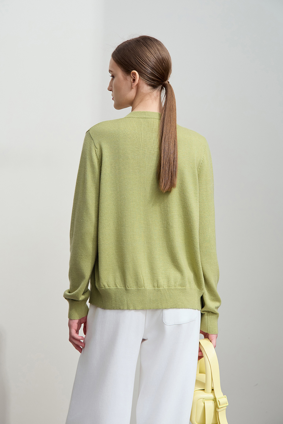 Color-block Heart Pattern Knit Cardigan