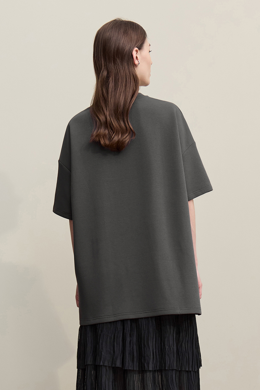 Mid-length Air-layer Embroidered T-shirt
