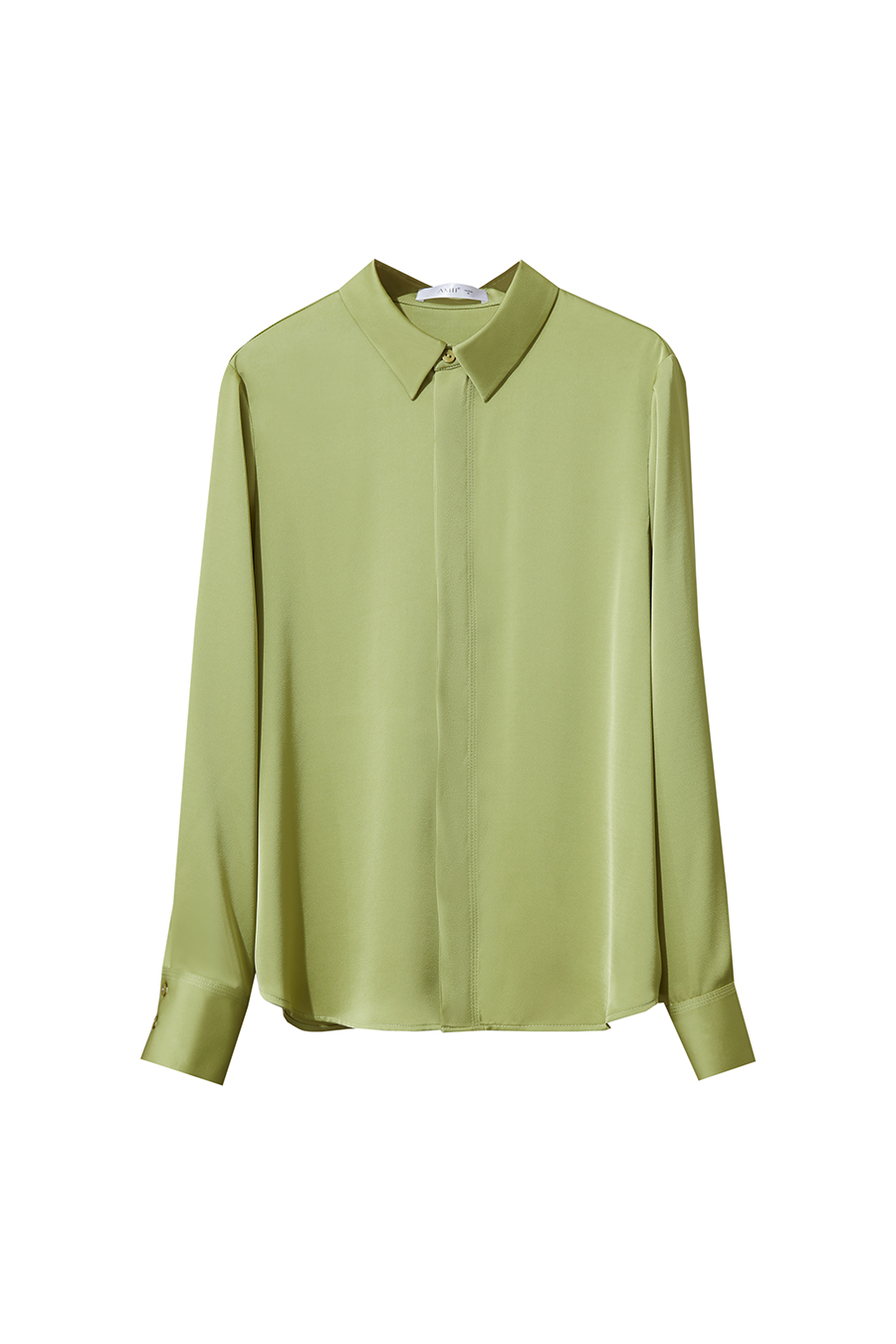 Satin Straight Leg Long Sleeve Shirt|AMII-AMII.com