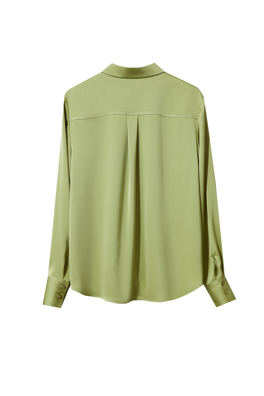 Satin Straight Leg Long Sleeve Shirt|AMII-AMII.com