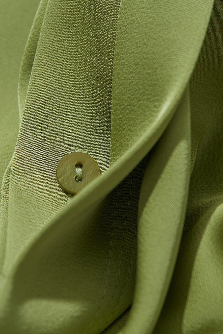 Satin Straight Leg Long Sleeve Shirt|AMII-AMII.com