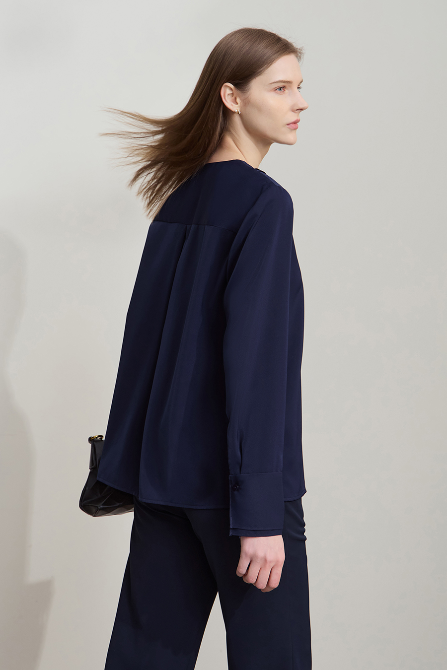 V-neck Ruffled Chiffon Blouse