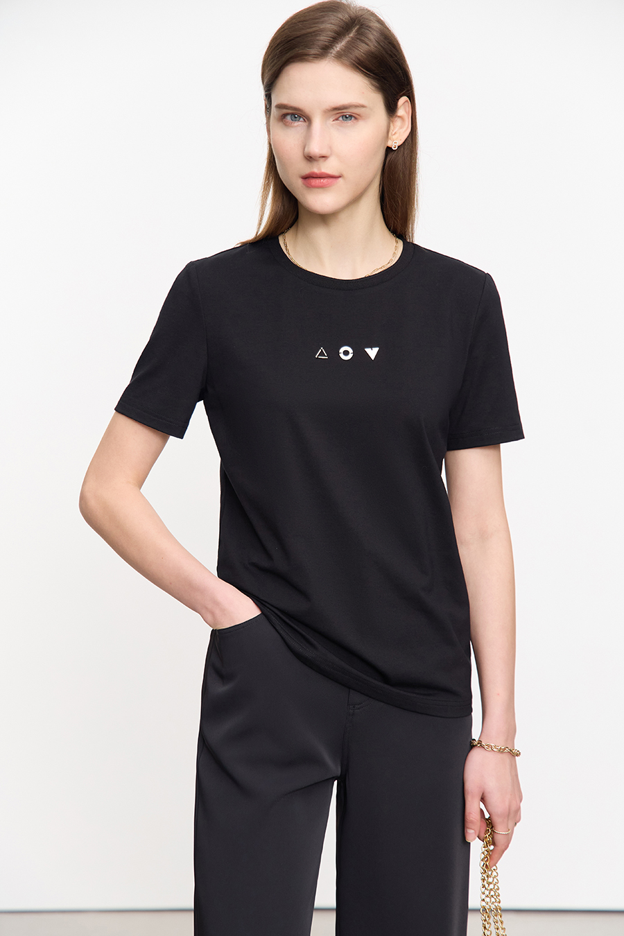 Geometric Decor Antibacterial T-shirt