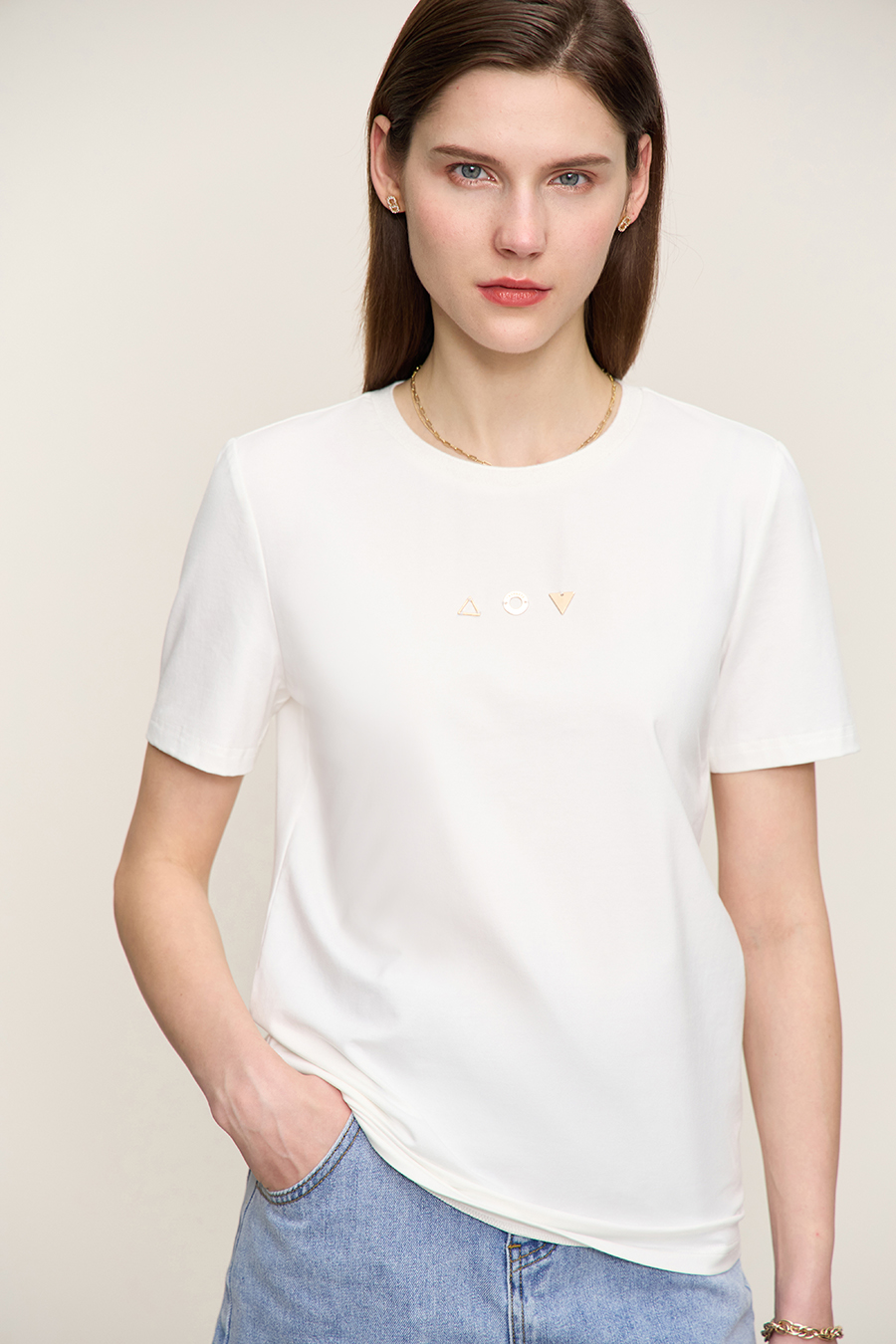 Geometric Decor Antibacterial T-shirt