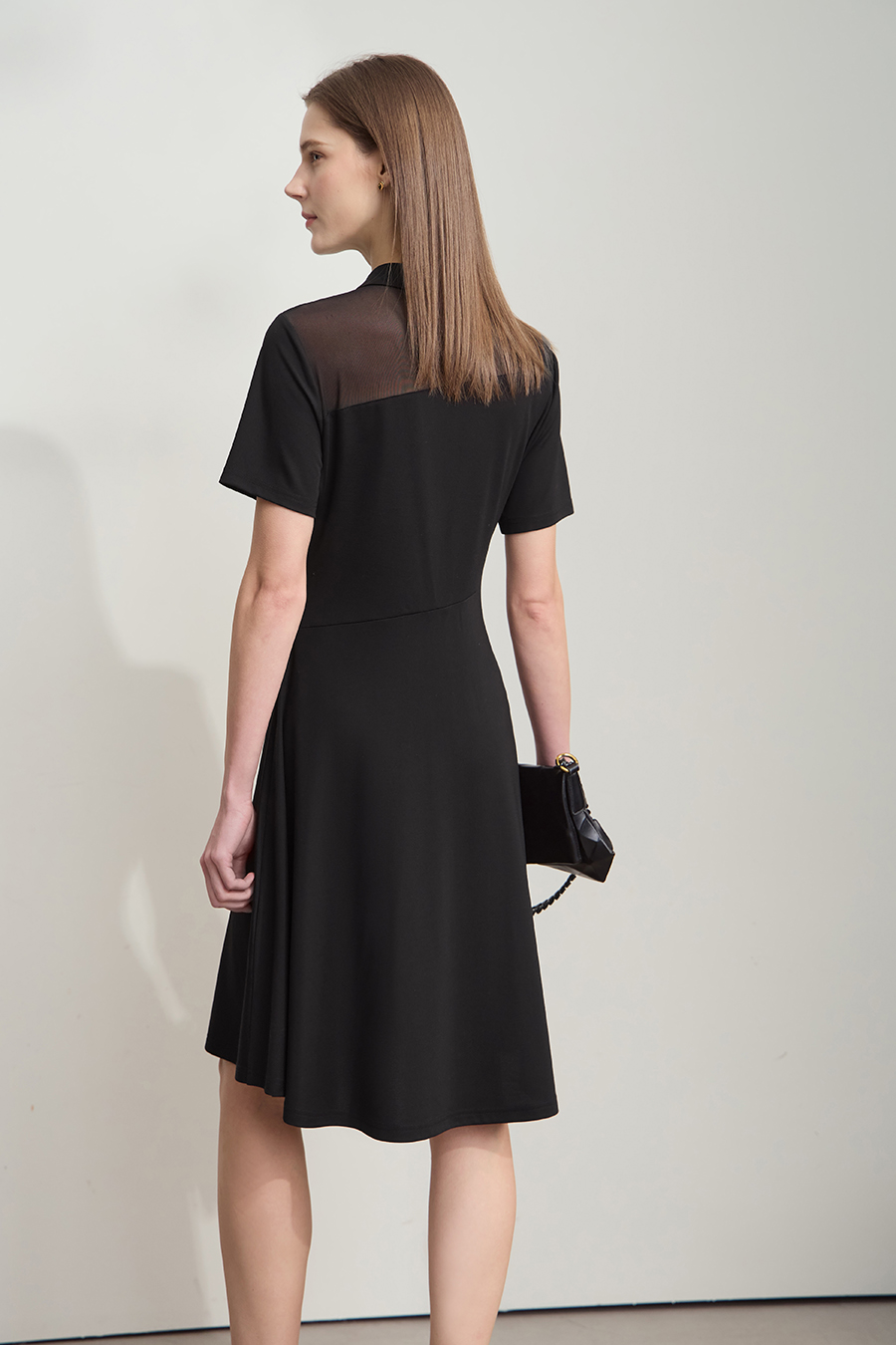 Mesh Spliced Slim-fit Dress
