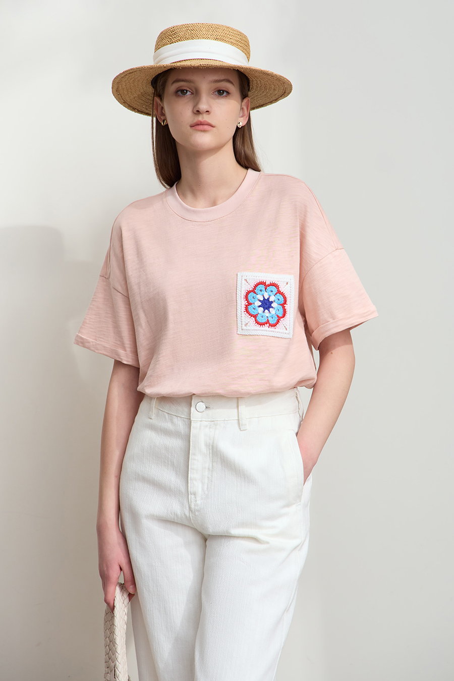 Slub Cotton Jacquard T-shirt