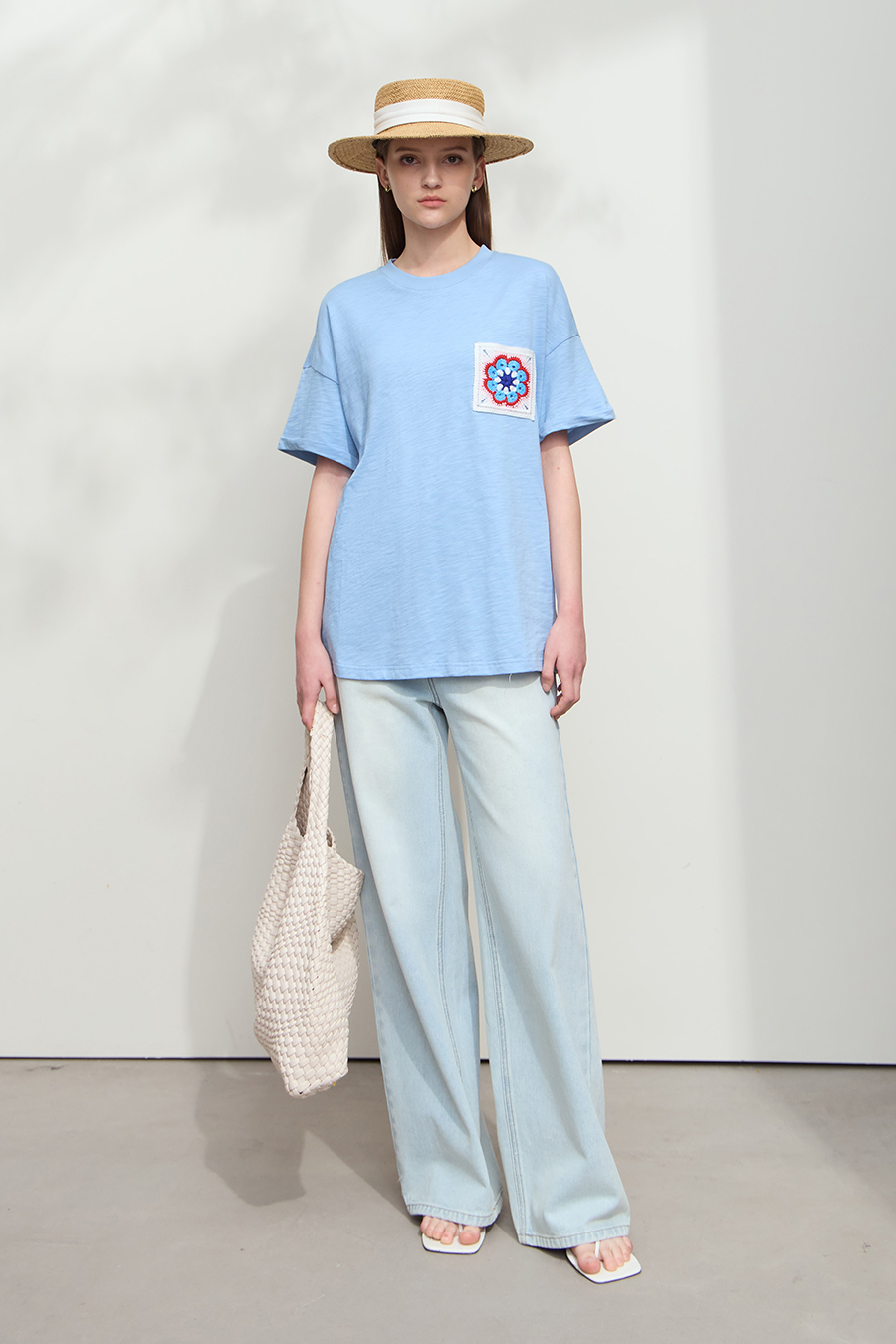 Slub Cotton Jacquard T-shirt