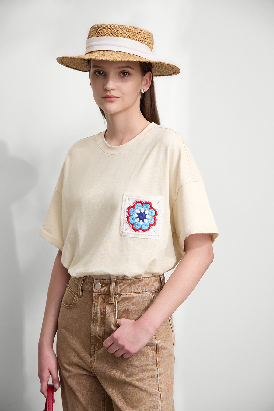 Slub Cotton Jacquard T-shirt