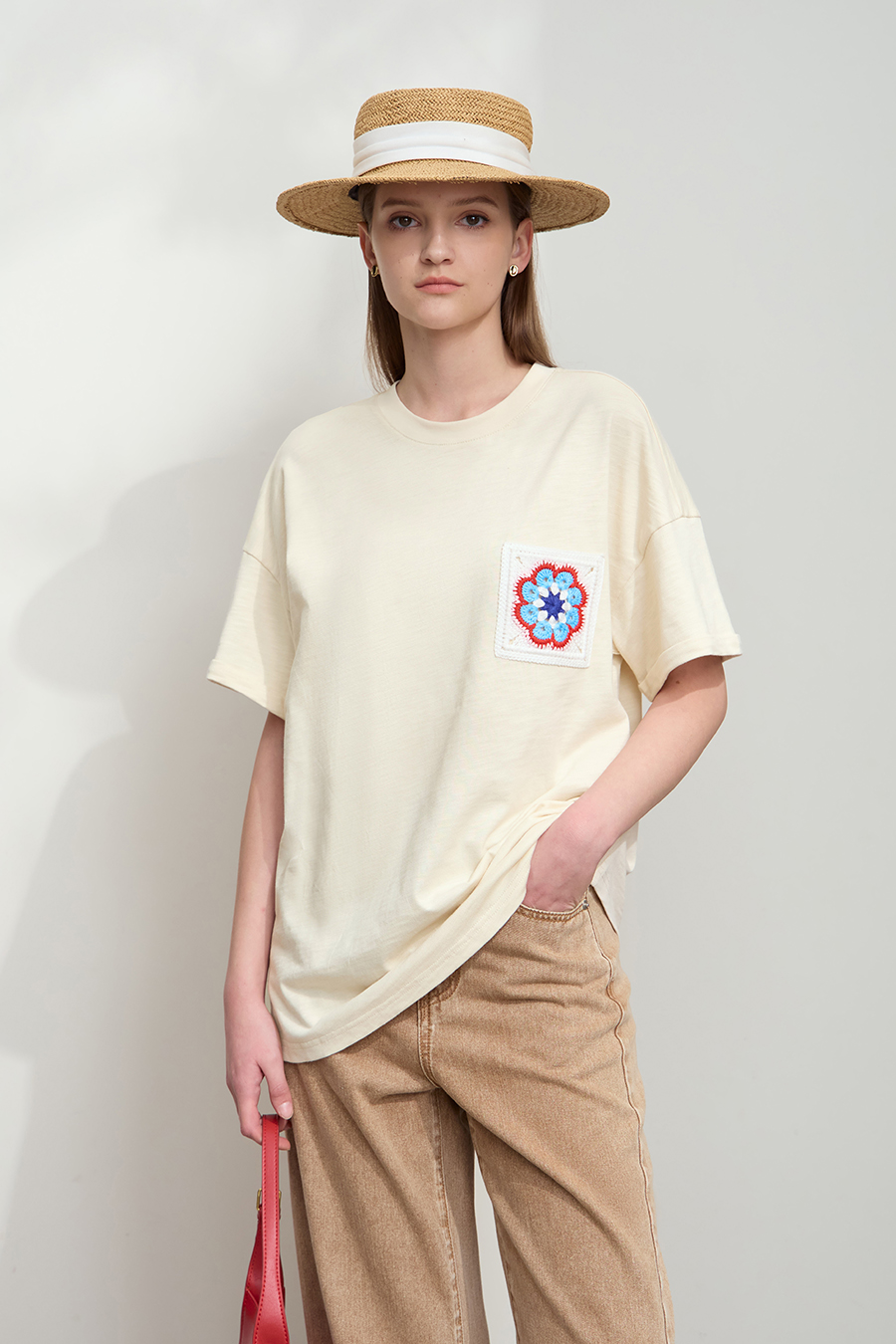 Slub Cotton Jacquard T-shirt