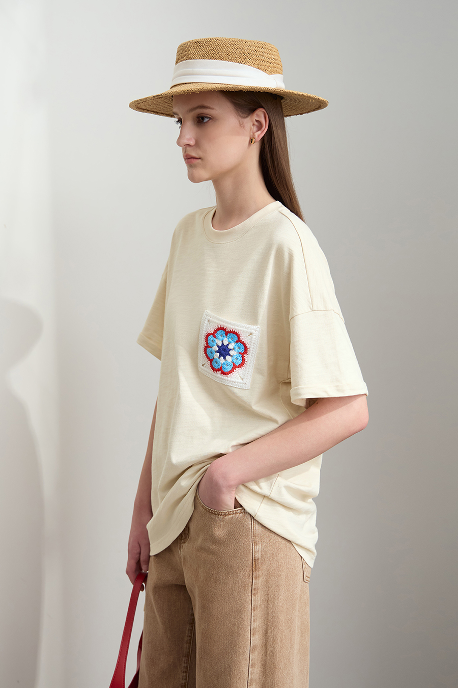 Slub Cotton Jacquard T-shirt