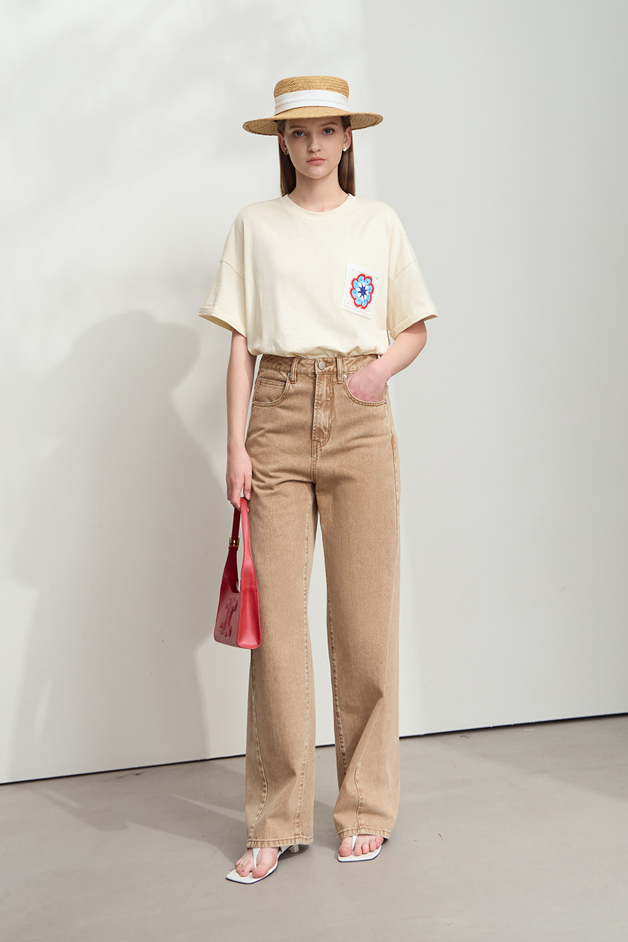 Slub Cotton Jacquard T-shirt