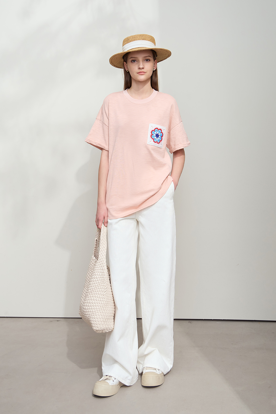 Slub Cotton Jacquard T-shirt