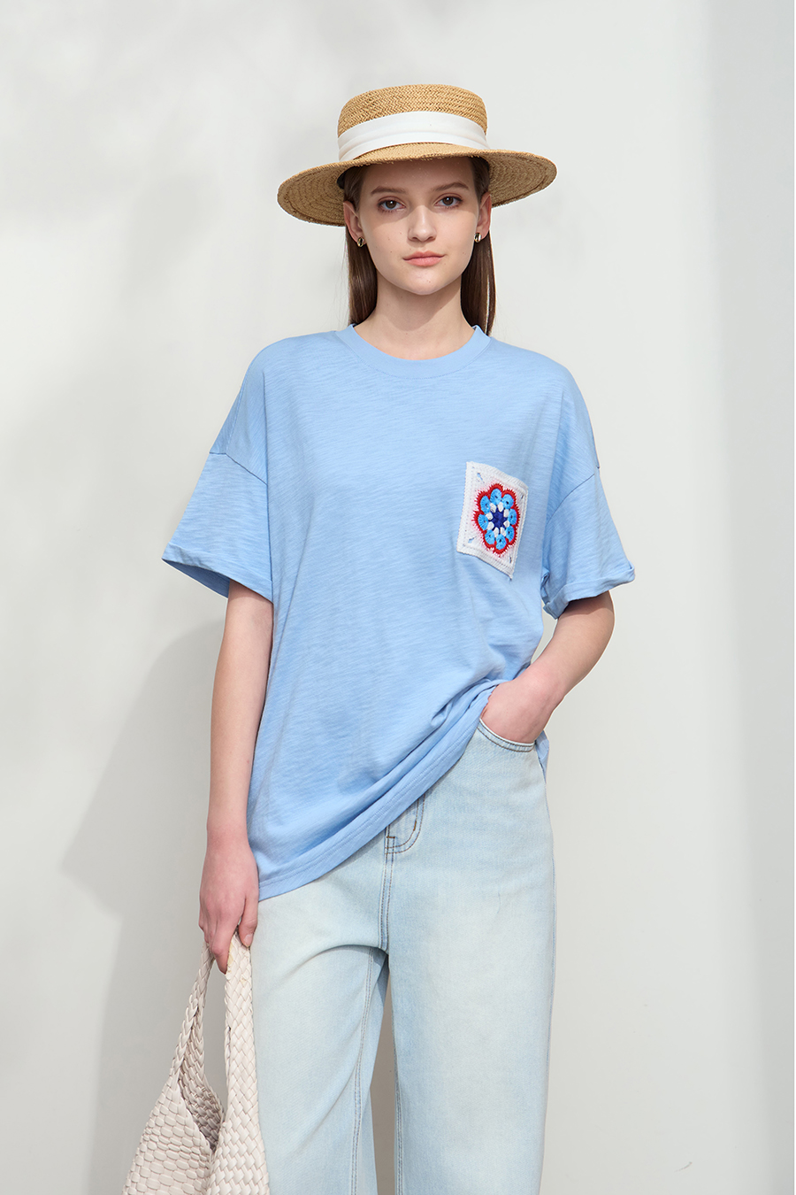 Slub Cotton Jacquard T-shirt