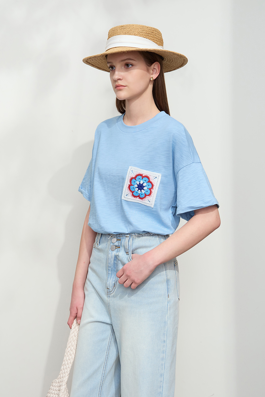 Slub Cotton Jacquard T-shirt