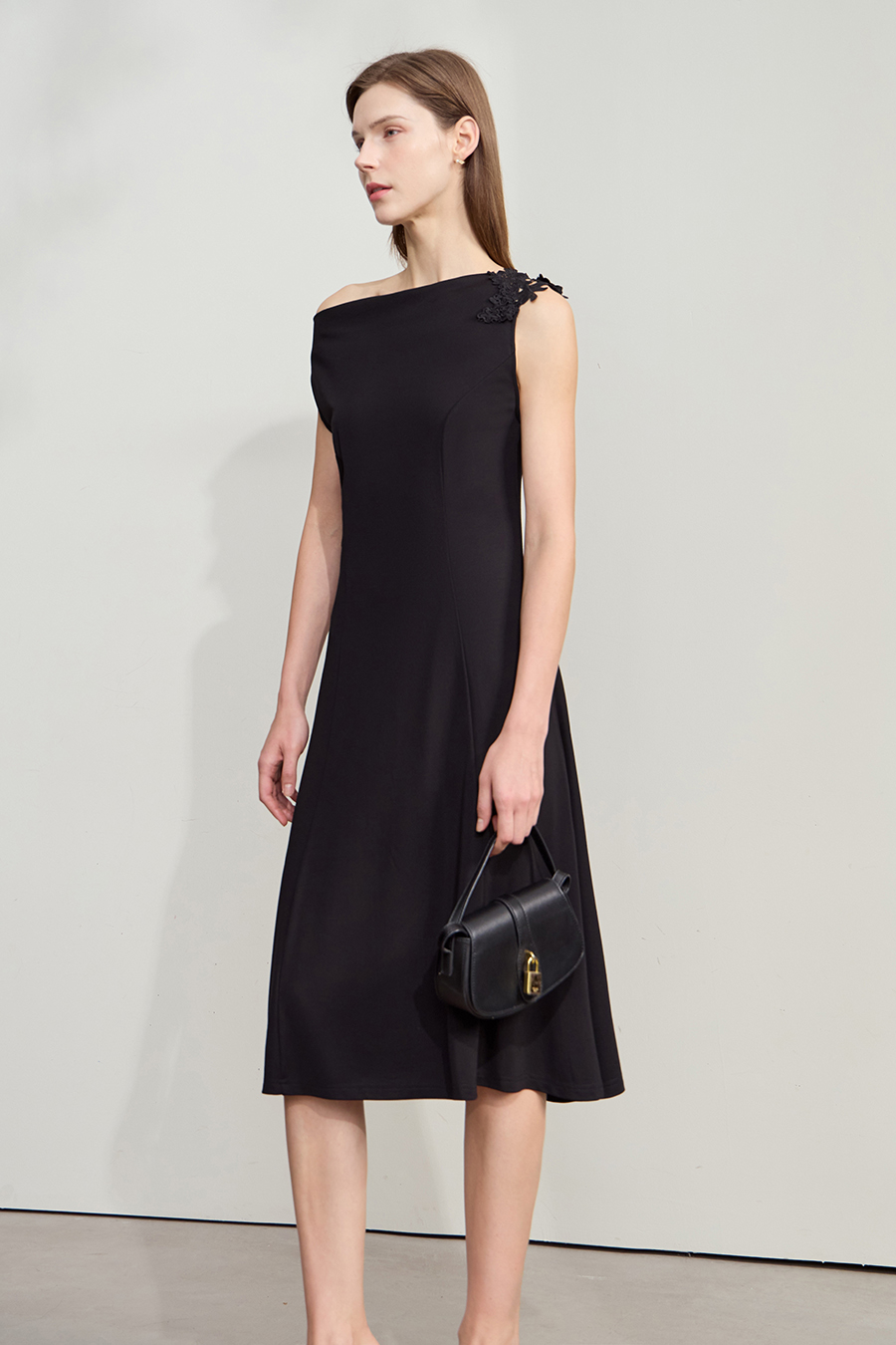Roman Fabric Cowl Neck Dress
