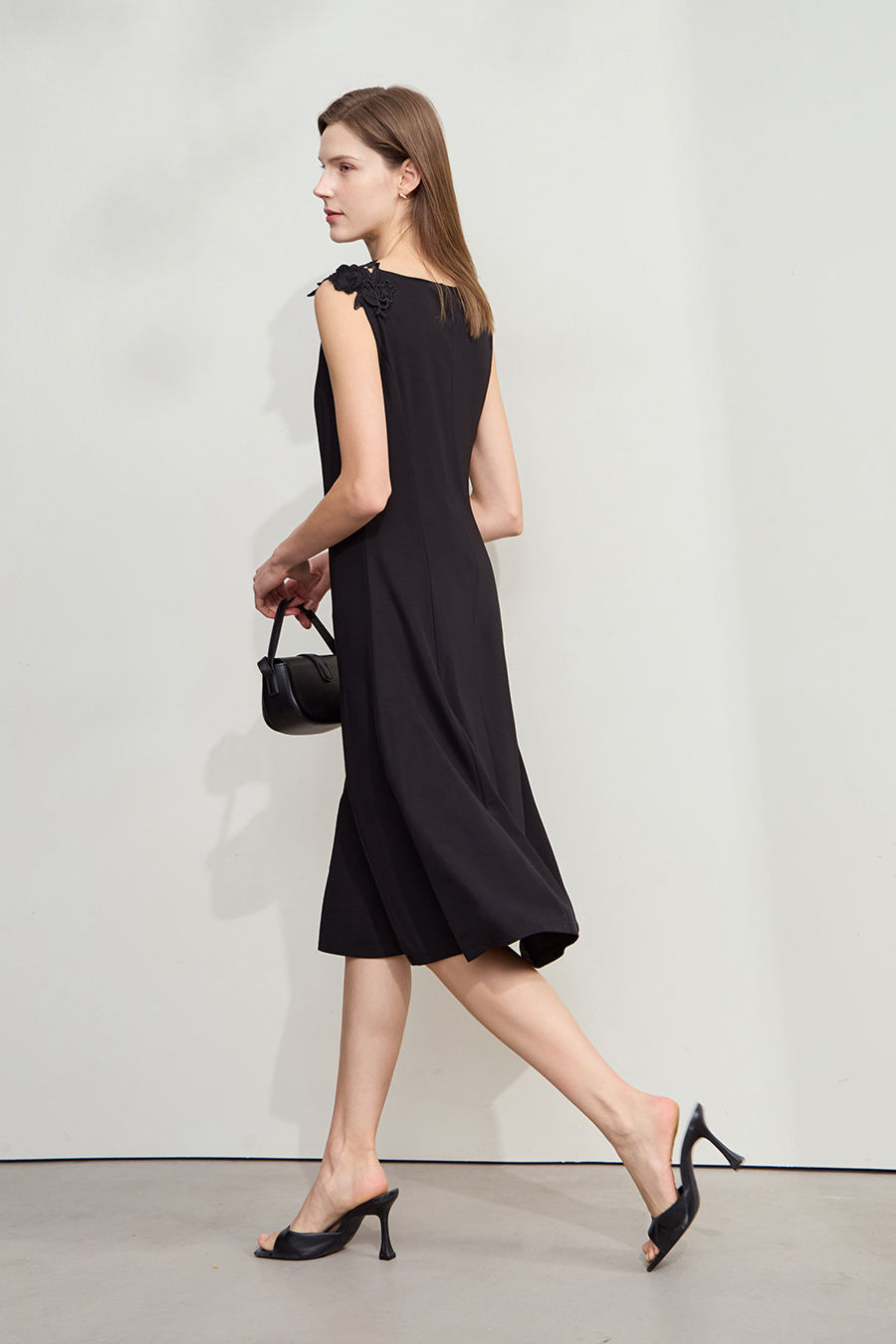 Roman Fabric Cowl Neck Dress
