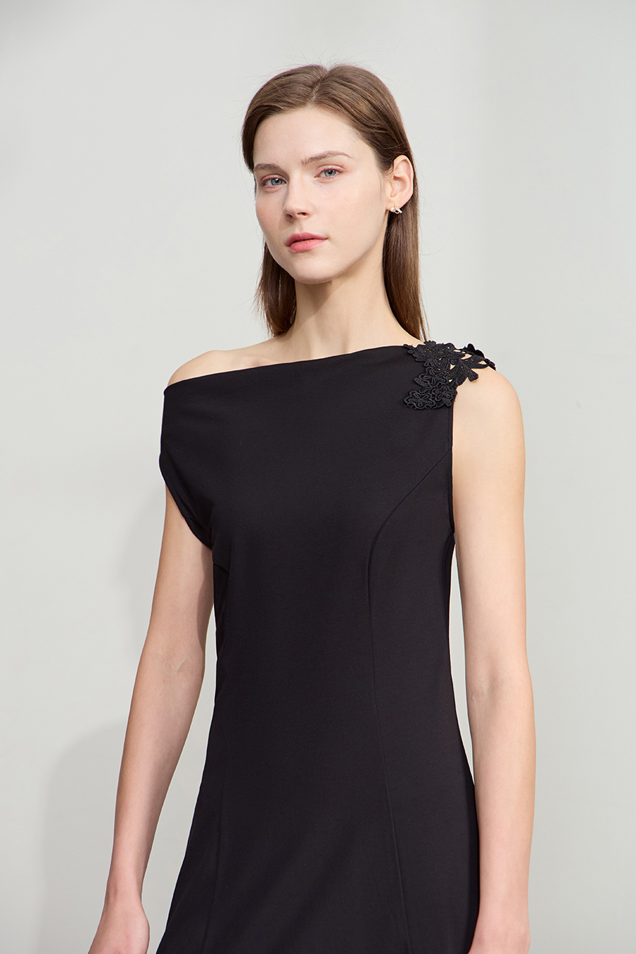 Roman Fabric Cowl Neck Dress