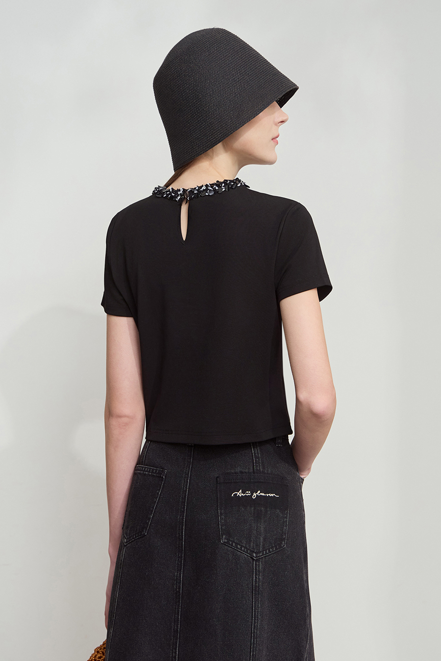 Bead & Sequin Decorated T-shirt