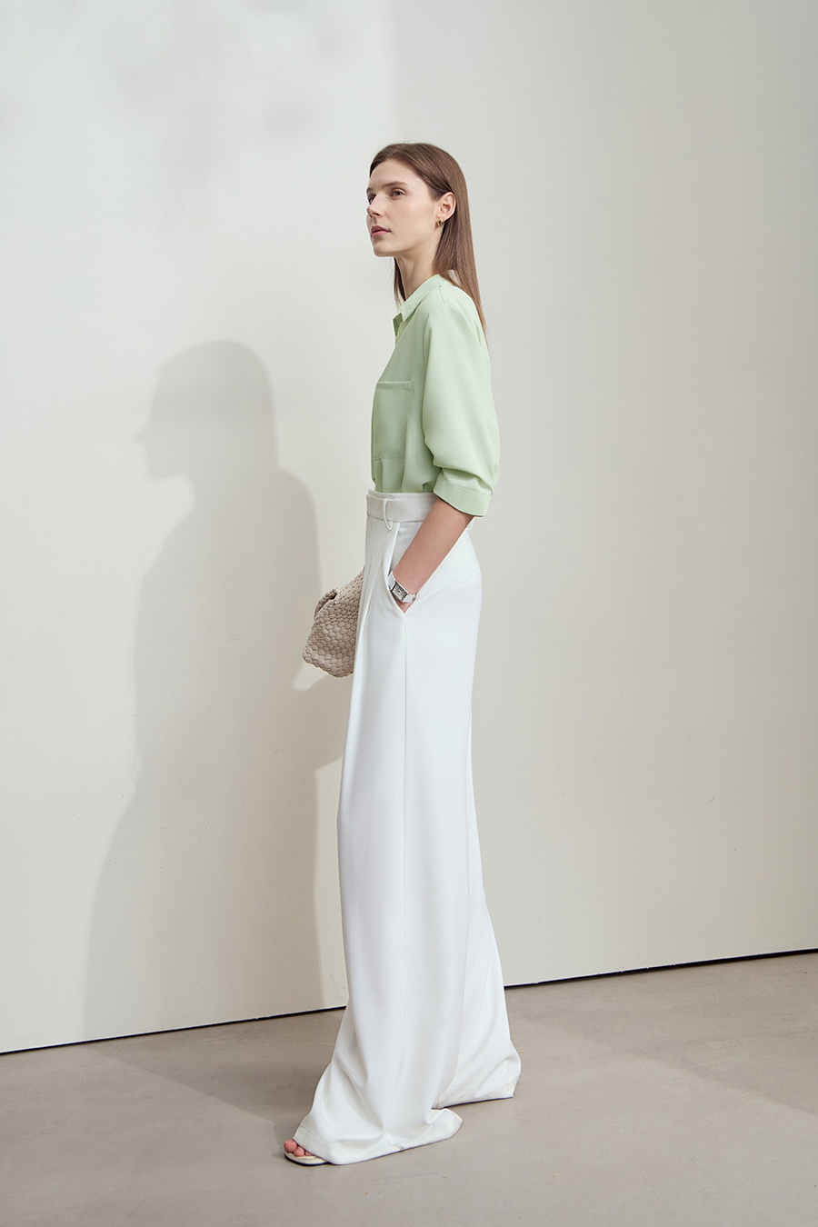 Lace Splicing Cool-touch Chiffon Blouse