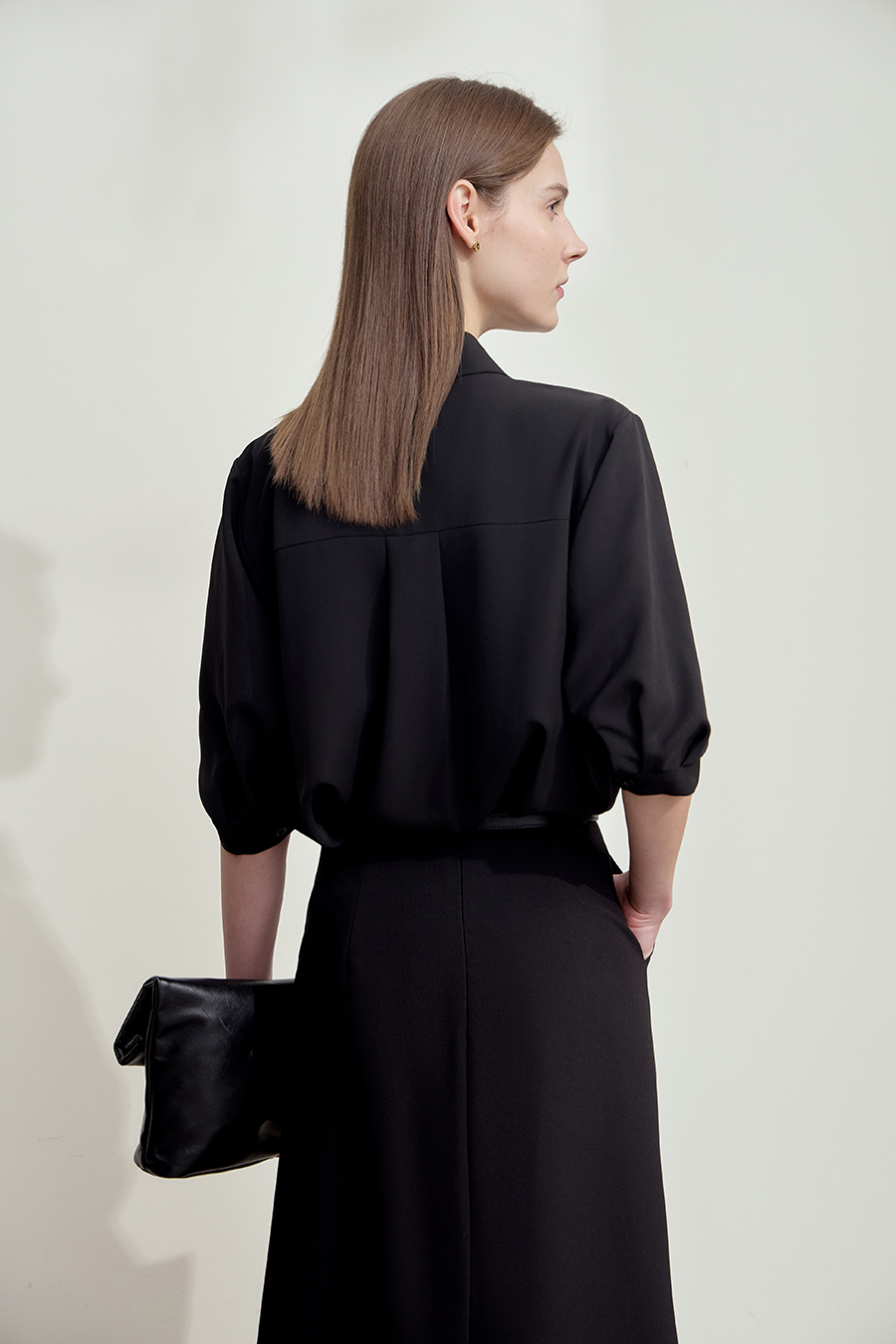 Lace Splicing Cool-touch Chiffon Blouse