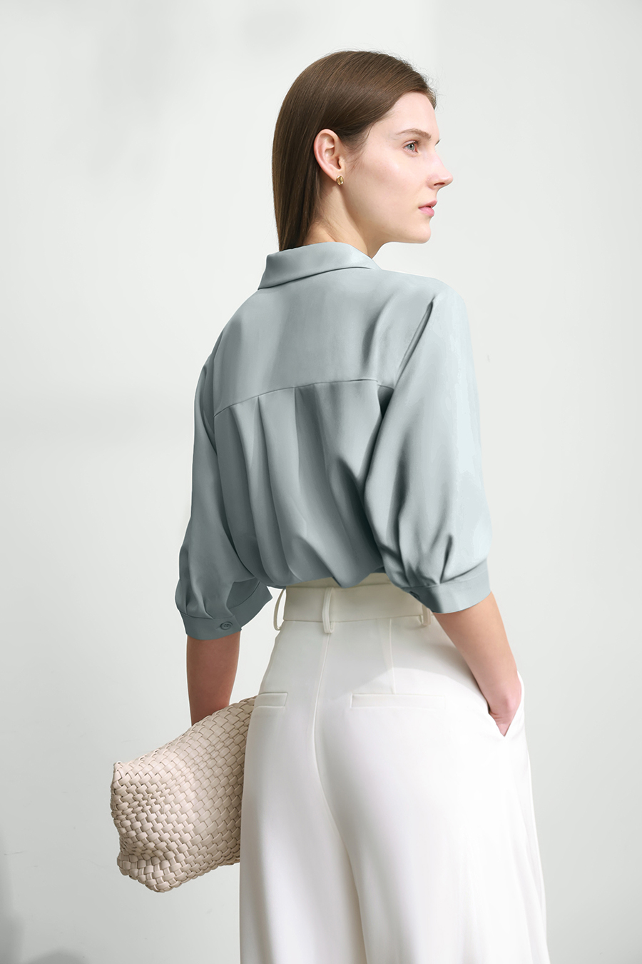 Lace Splicing Cool-touch Chiffon Blouse